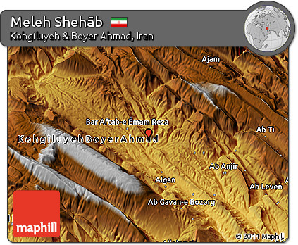 Physical 3D Map of Meleh Shehāb