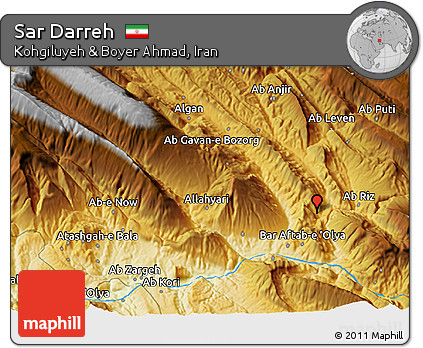 Physical 3D Map of Sar Darreh