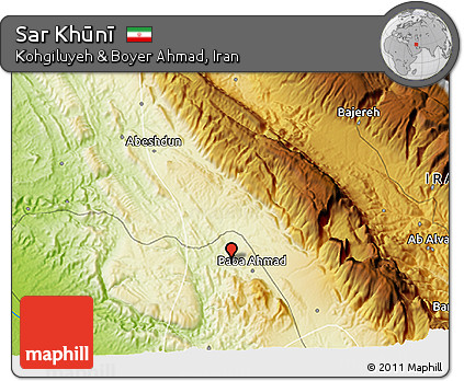 Physical 3D Map of Sar Khūnī