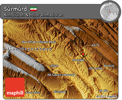 Physical 3D Map of Sūrmūrd