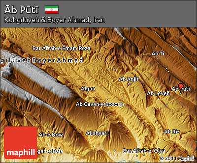 Physical 3D Map of Āb Pūtī