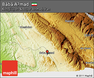 Physical 3D Map of Bābā Aḩmad