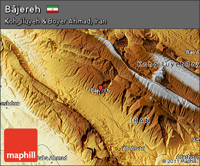 Physical 3D Map of Bājereh