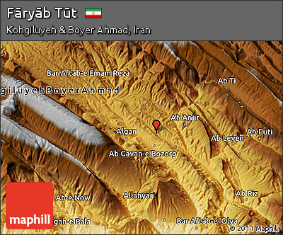Physical 3D Map of Fāryāb Tūt