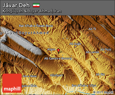 Physical 3D Map of Jāvar Deh