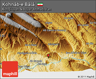 Physical 3D Map of Kohnāb-e Bālā