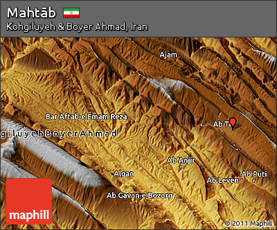 Physical 3D Map of Mahtāb