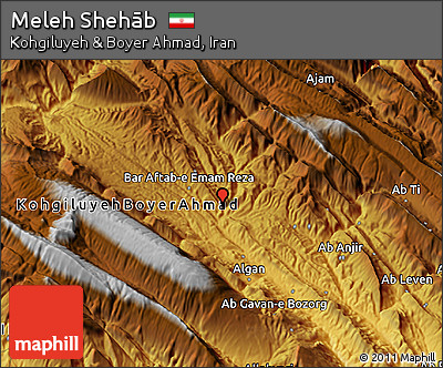 Physical 3D Map of Meleh Shehāb