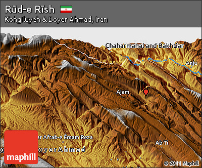 Physical 3D Map of Rūd-e Rīsh
