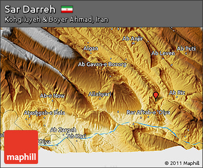 Physical 3D Map of Sar Darreh