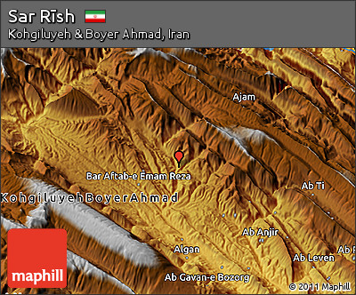 Physical 3D Map of Sar Rīsh