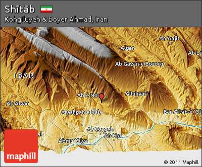 Physical 3D Map of Shītāb