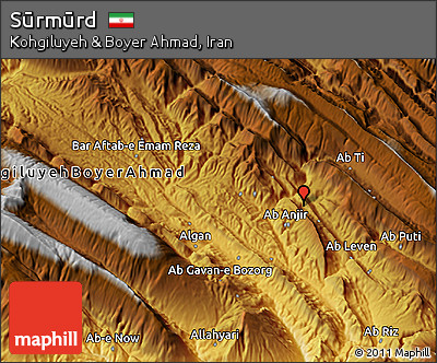 Physical 3D Map of Sūrmūrd