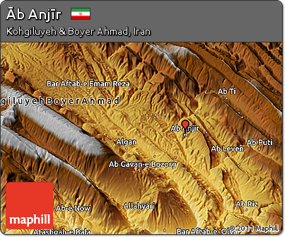 Physical 3D Map of Āb Anjīr