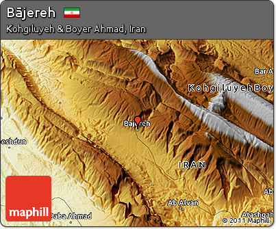Physical 3D Map of Bājereh