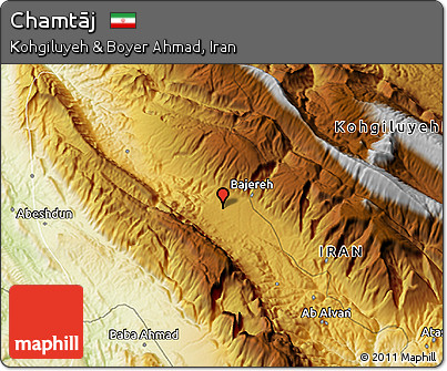 Physical 3D Map of Chamtāj