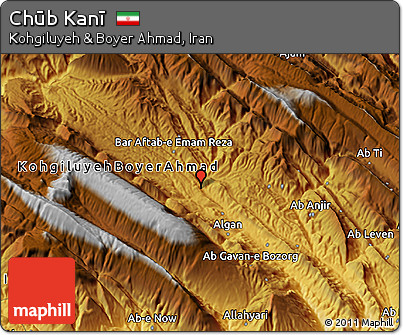 Physical 3D Map of Chūb Kanī