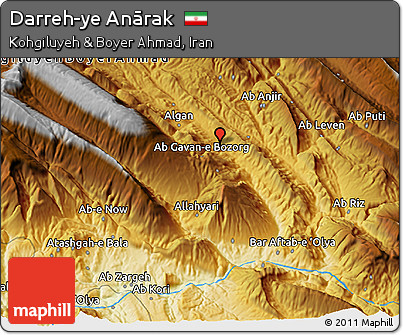 Physical 3D Map of Darreh-ye Anārak