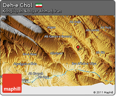 Physical 3D Map of Deh-e Chol