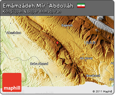 Physical 3D Map of Emāmzādeh Mīr `Abdollāh