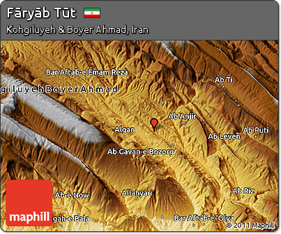 Physical 3D Map of Fāryāb Tūt