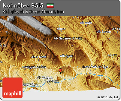 Physical 3D Map of Kohnāb-e Bālā