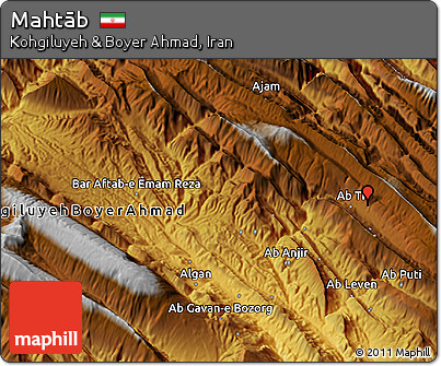 Physical 3D Map of Mahtāb