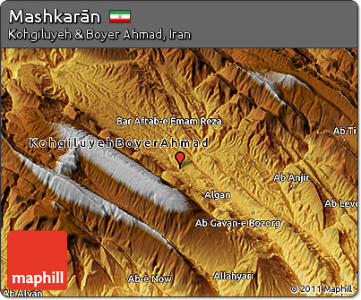 Physical 3D Map of Mashkarān