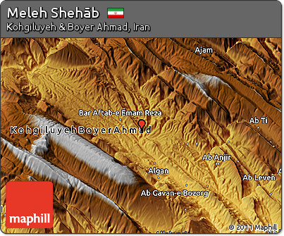 Physical 3D Map of Meleh Shehāb