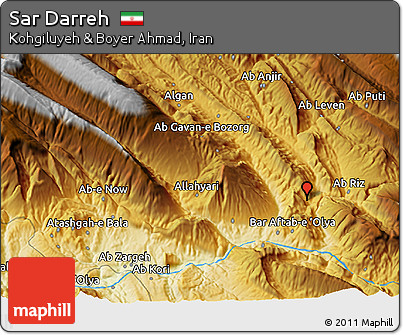 Physical 3D Map of Sar Darreh
