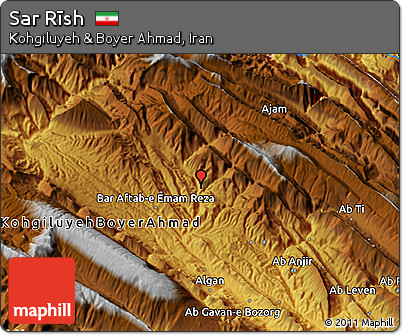 Physical 3D Map of Sar Rīsh