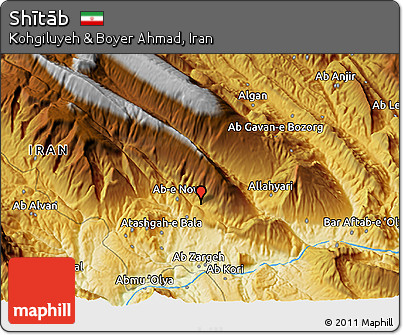 Physical 3D Map of Shītāb