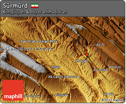 Physical 3D Map of Sūrmūrd