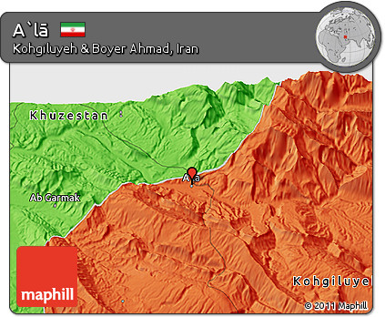 Political 3D Map of A`lā