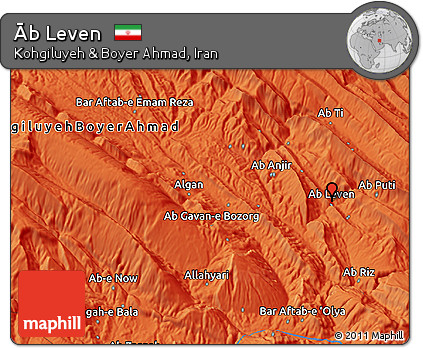 Political 3D Map of Āb Leven