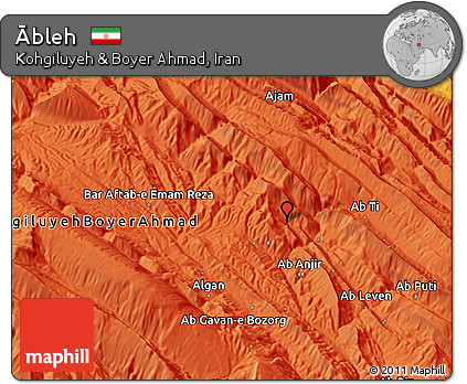 Political 3D Map of Ābleh