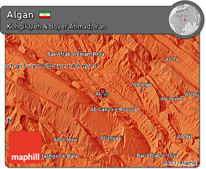 Political 3D Map of Algan