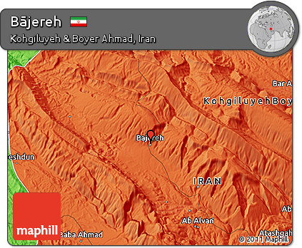 Political 3D Map of Bājereh