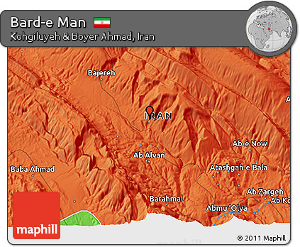 Political 3D Map of Bard-e Man
