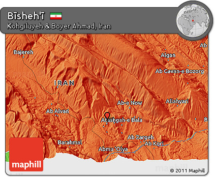 Political 3D Map of Bīsheh'ī