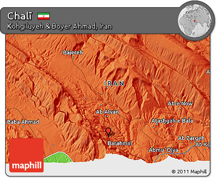 Political 3D Map of Chalī