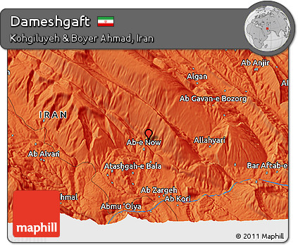 Political 3D Map of Dameshgaft