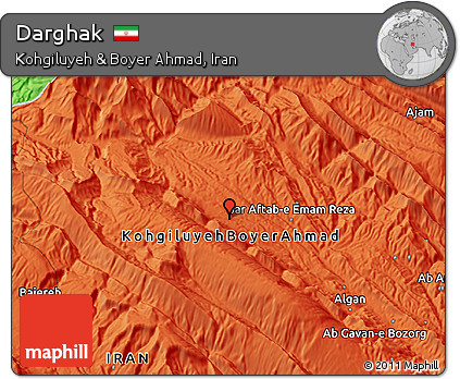 Political 3D Map of Darghak