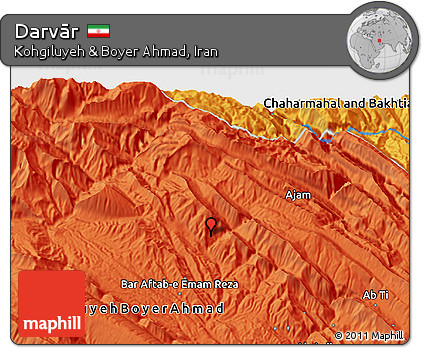 Political 3D Map of Darvār