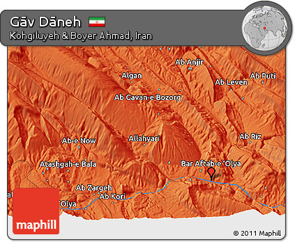 Political 3D Map of Gāv Dāneh