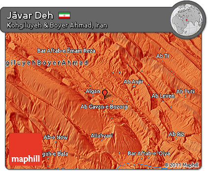 Political 3D Map of Jāvar Deh