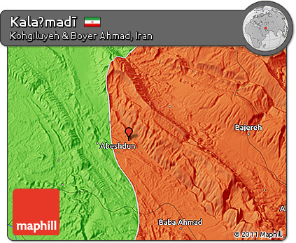 Political 3D Map of Kalaḩmadī