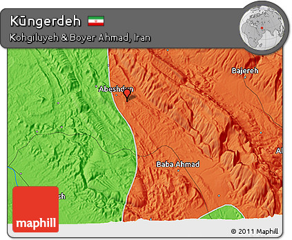 Political 3D Map of Kūngerdeh
