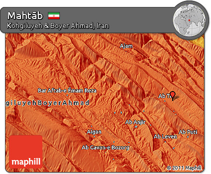 Political 3D Map of Mahtāb