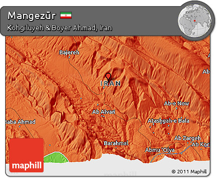 Political 3D Map of Mangezūr